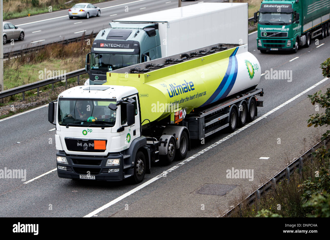 BP Lorry delivering cargo on the motorway Stock Photo