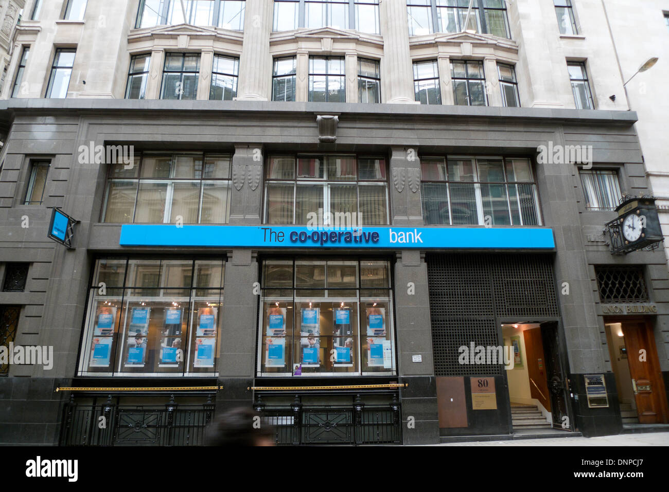 Exterior view of Co-Operative Bank on Cornhill in Central London  KATHY DEWITT Stock Photo
