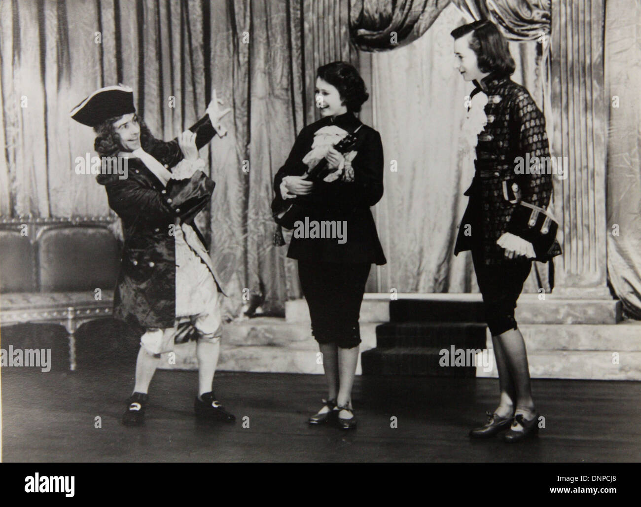 Collect photograph of Princess Elizabeth (centre) in the play Cinderella, 1941 Stock Photo