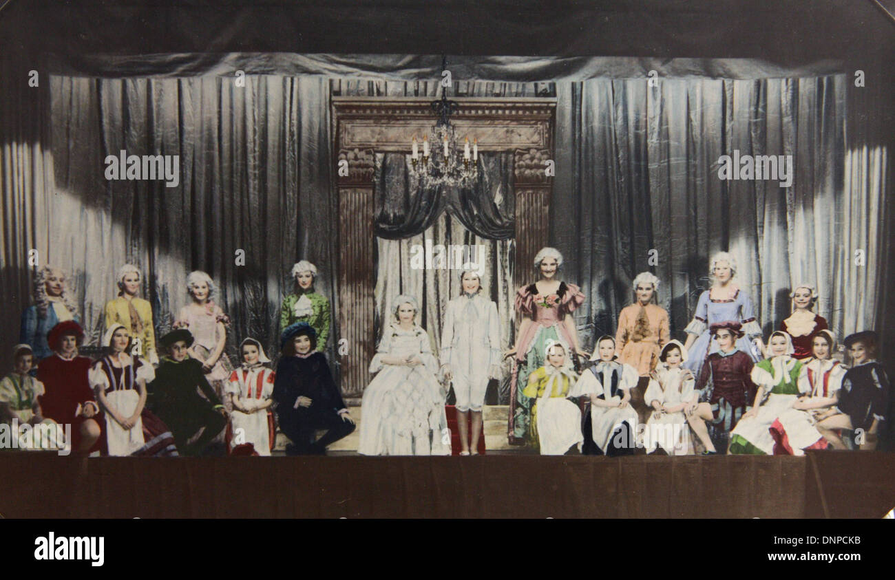 Collect photograph of Princess Margaret (centre left) and Princess Elizabeth (centre right) in the play Cinderella, 1941 Stock Photo