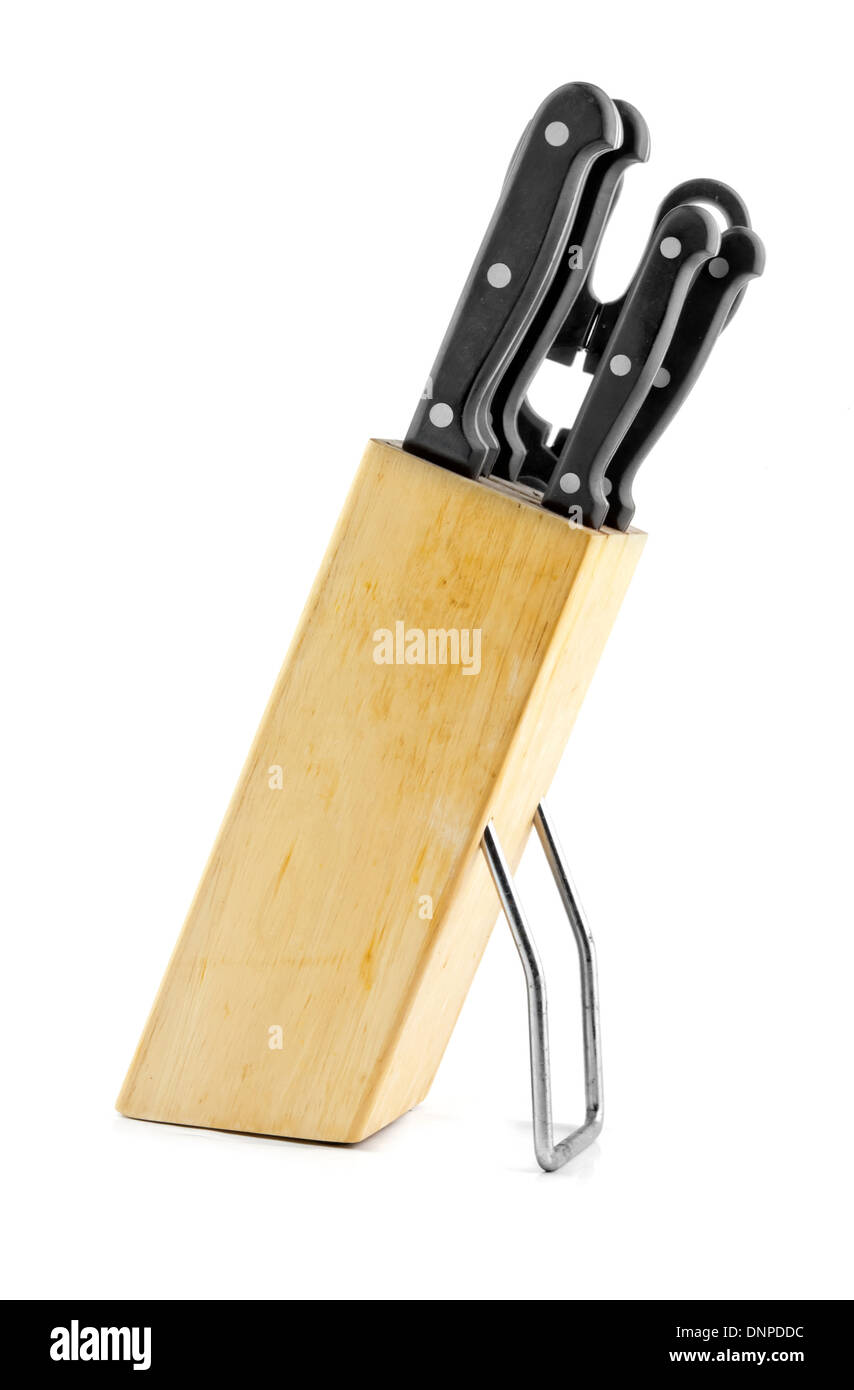 knife block, isolated on white background Stock Photo