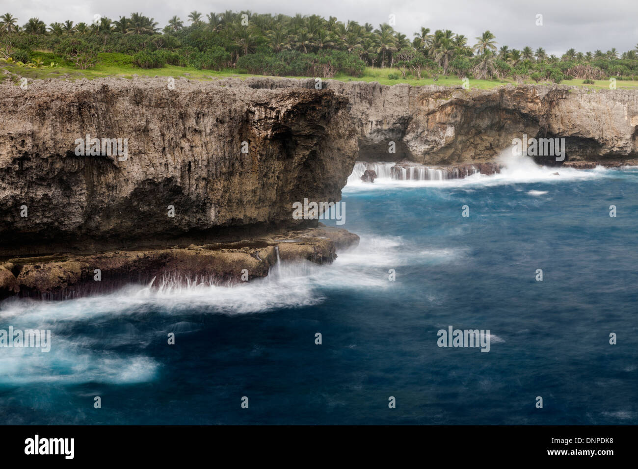 Tonga, Tongatapu Island, Cliffs on coast Stock Photo