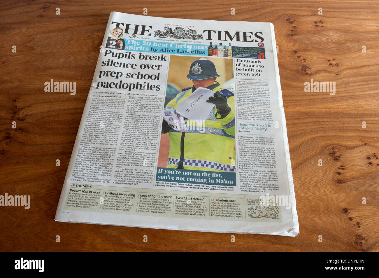 the-times-newspaper-19-12-2013-stock-photo-alamy