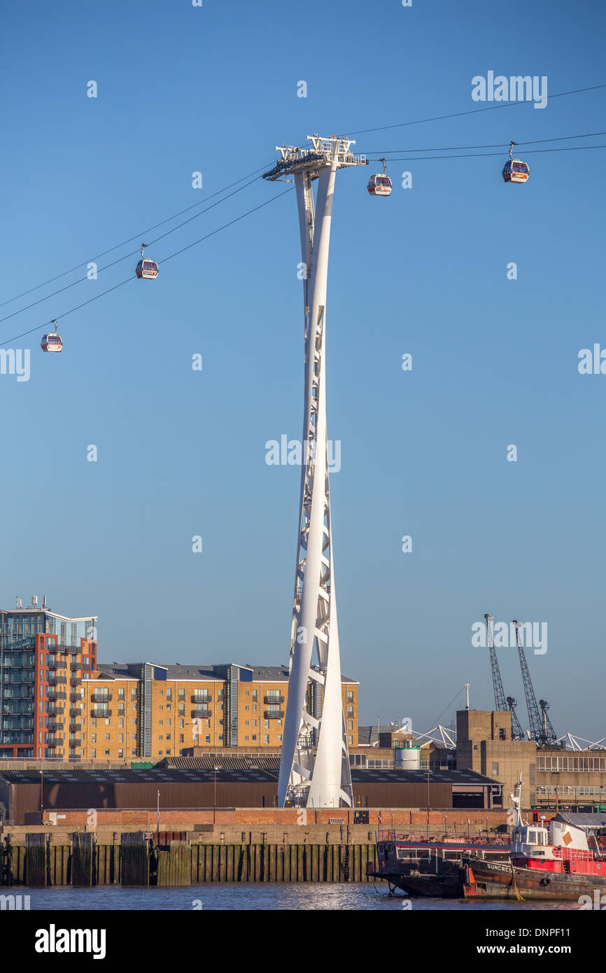 Emirates Air Line, Thames cable car, Greenwich, London Stock Photo