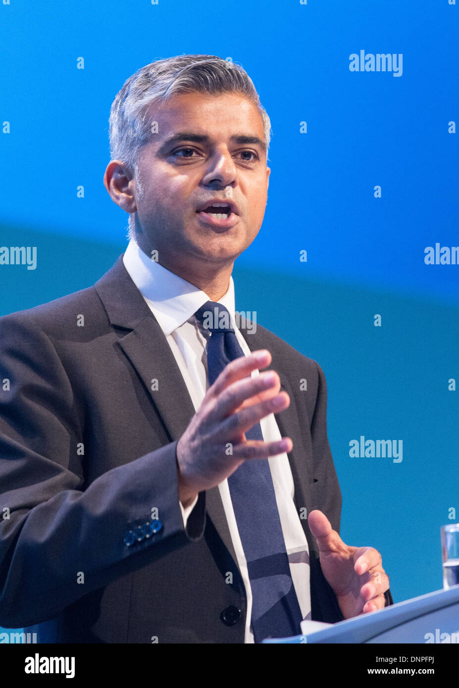Sadiq Khan Labour MP for Tooting Shadow secretary of state for Justice Shadow foreign secretary at the Labour Party conference Stock Photo