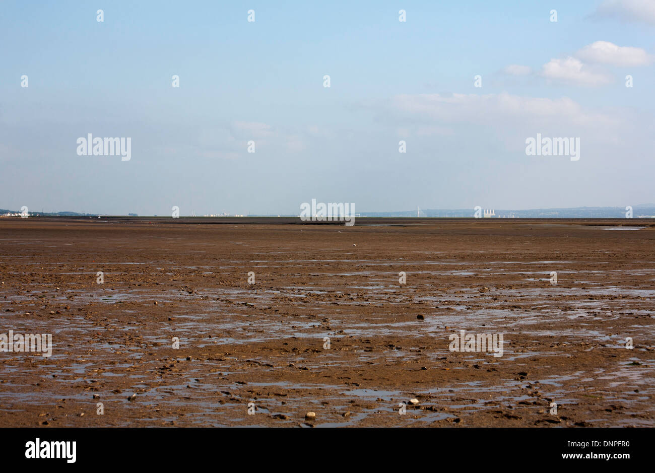 Mud flats at Thurstaston on The Wirral Peninsular Cheshire England