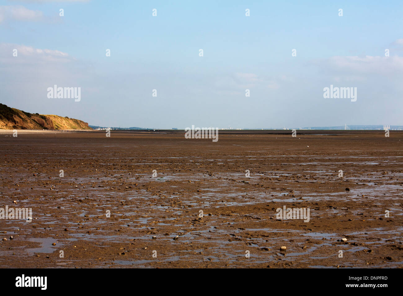 Mud flats at Thurstaston on The Wirral Peninsular Cheshire England