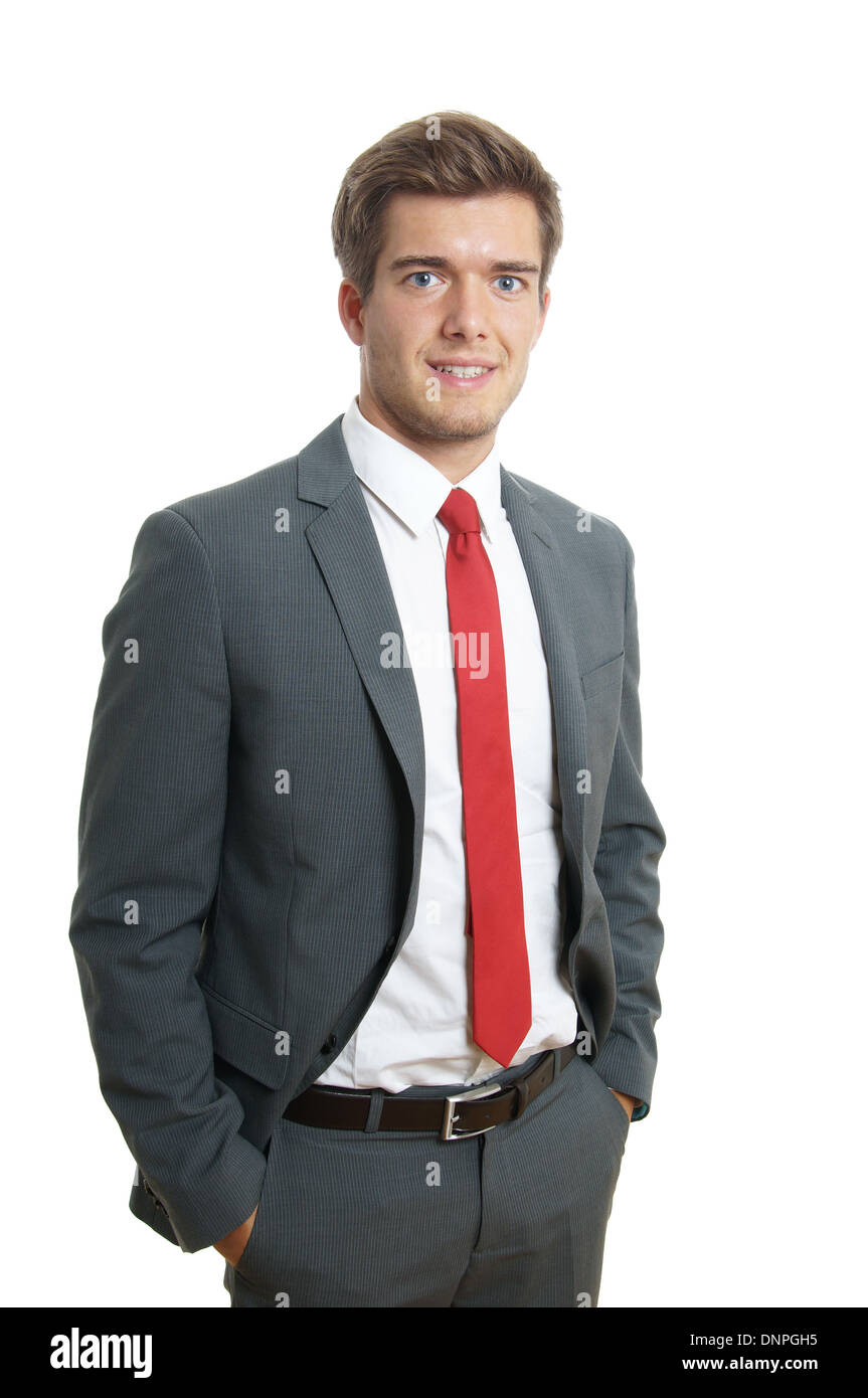 friendly young man wearing suit and tie Stock Photo - Alamy