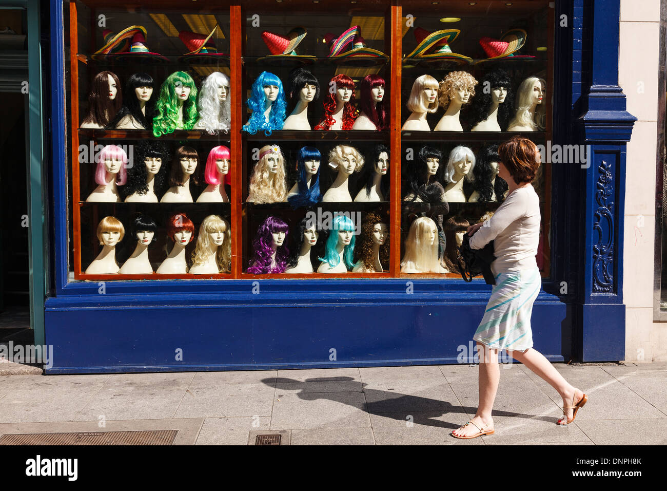 Wig shop, Grafton street, Dublin, Ireland, Europe Stock Photo ...