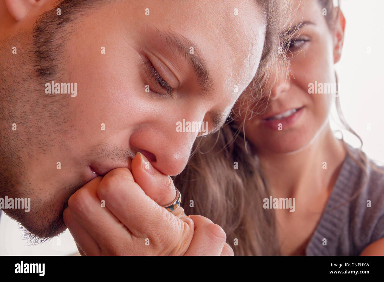 Man kiss woman lips hi-res stock photography and images - Alamy