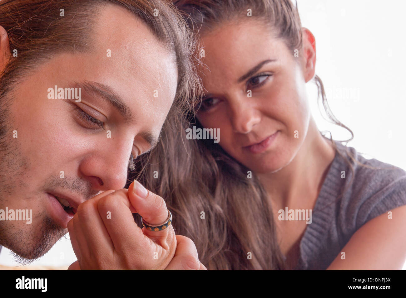 Man kiss woman lips hi-res stock photography and images - Alamy