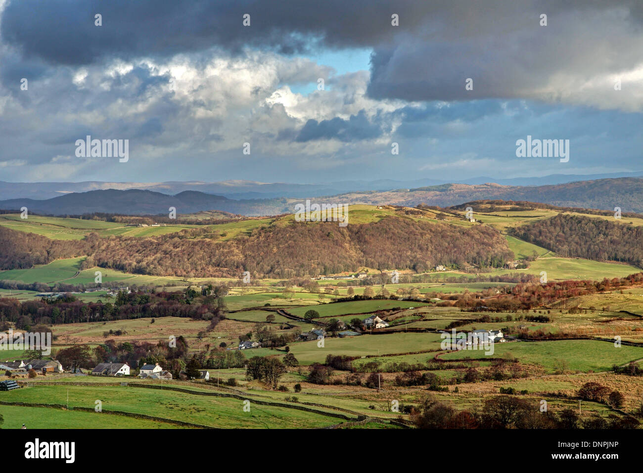 Valley overlooking Lowick Common Stock Photo