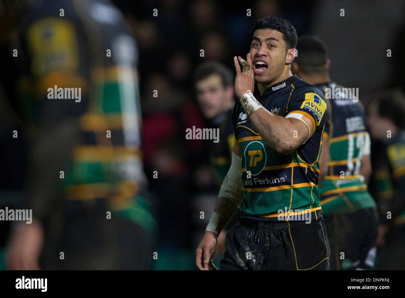 Northampton, UK. 03rd Jan, 2014. George PISI (Northampton Saints ...