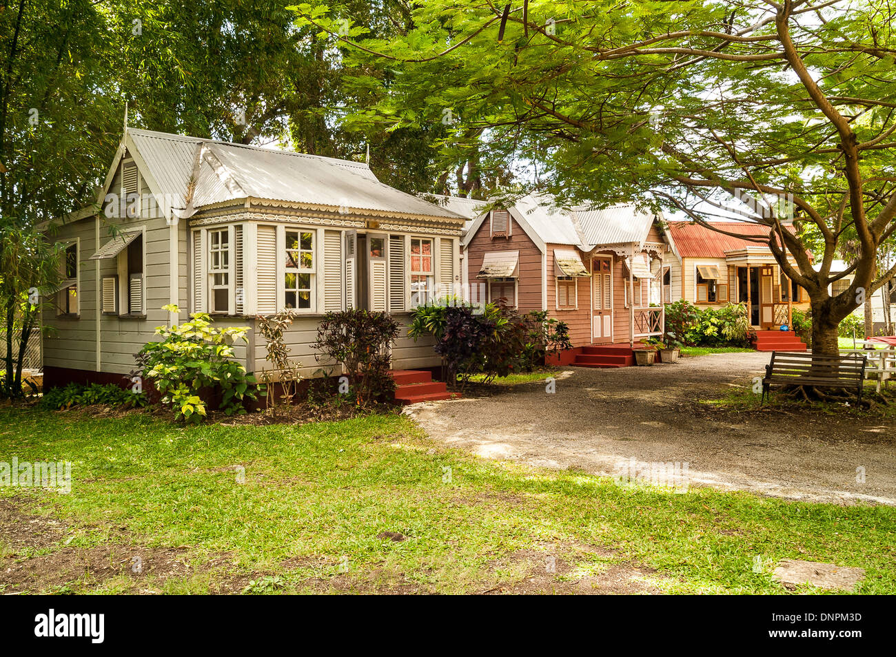 Chattel Houses, Tyrol Cot Heritage Village, St Michael, Barbados Stock