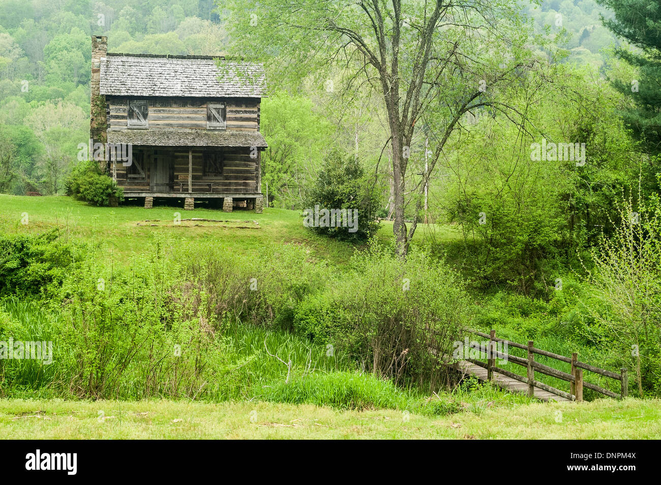 Gladie Cabin, Gladie Cultural-Environmental Learning Center & Historic Site, Red River Gorge, Kentucky, USA Stock Photo