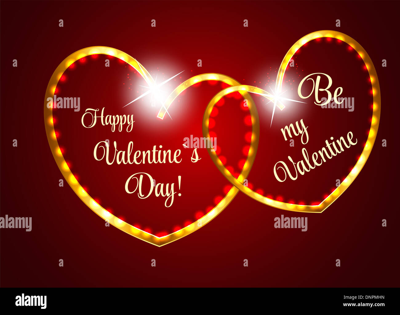 Vector St Valentine Day's Greeting Card in Retro Style Design Stock ...