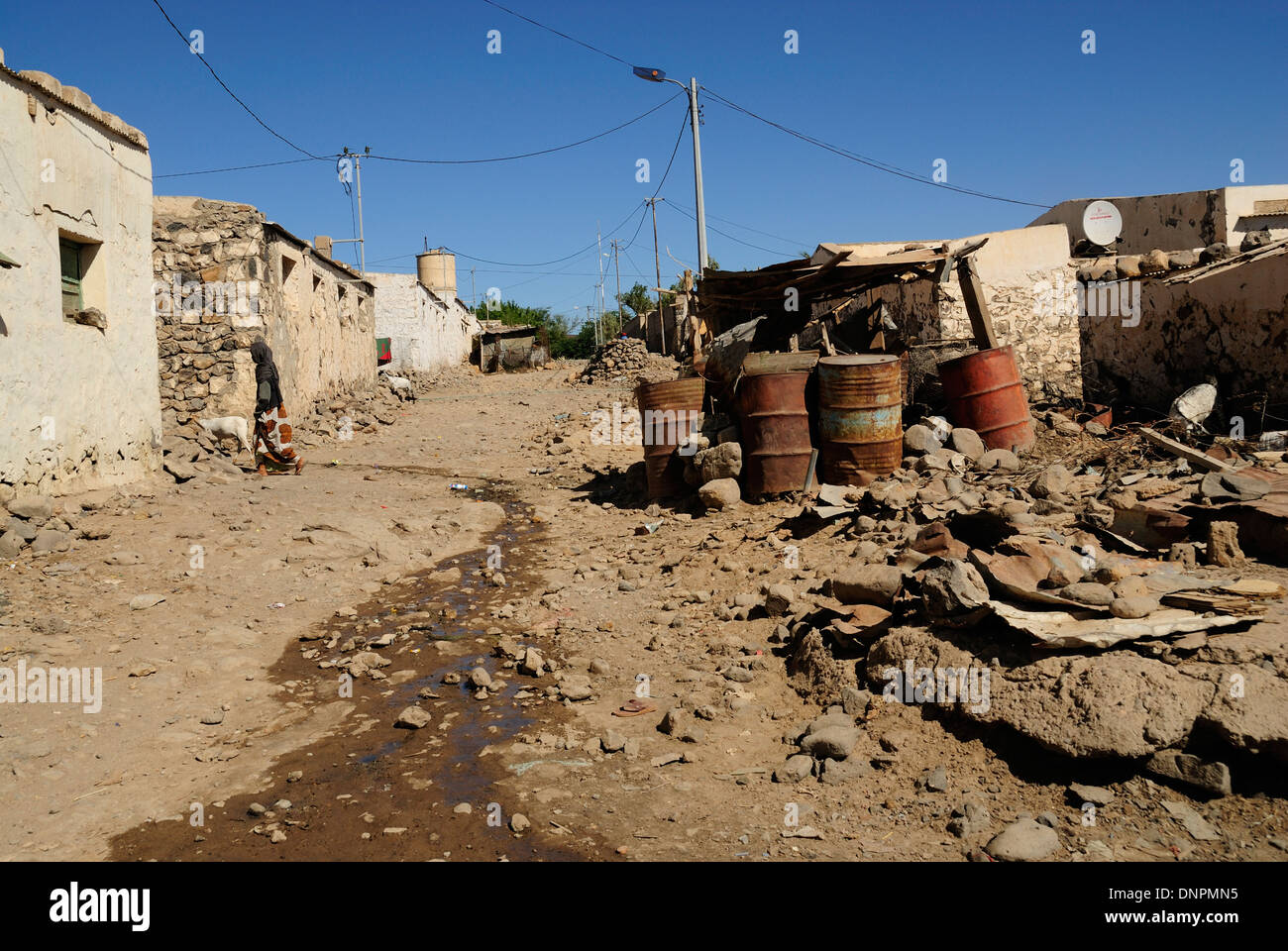 Houses of Dikhil town in the south of Djibouti, Horn of Africa Stock Photo