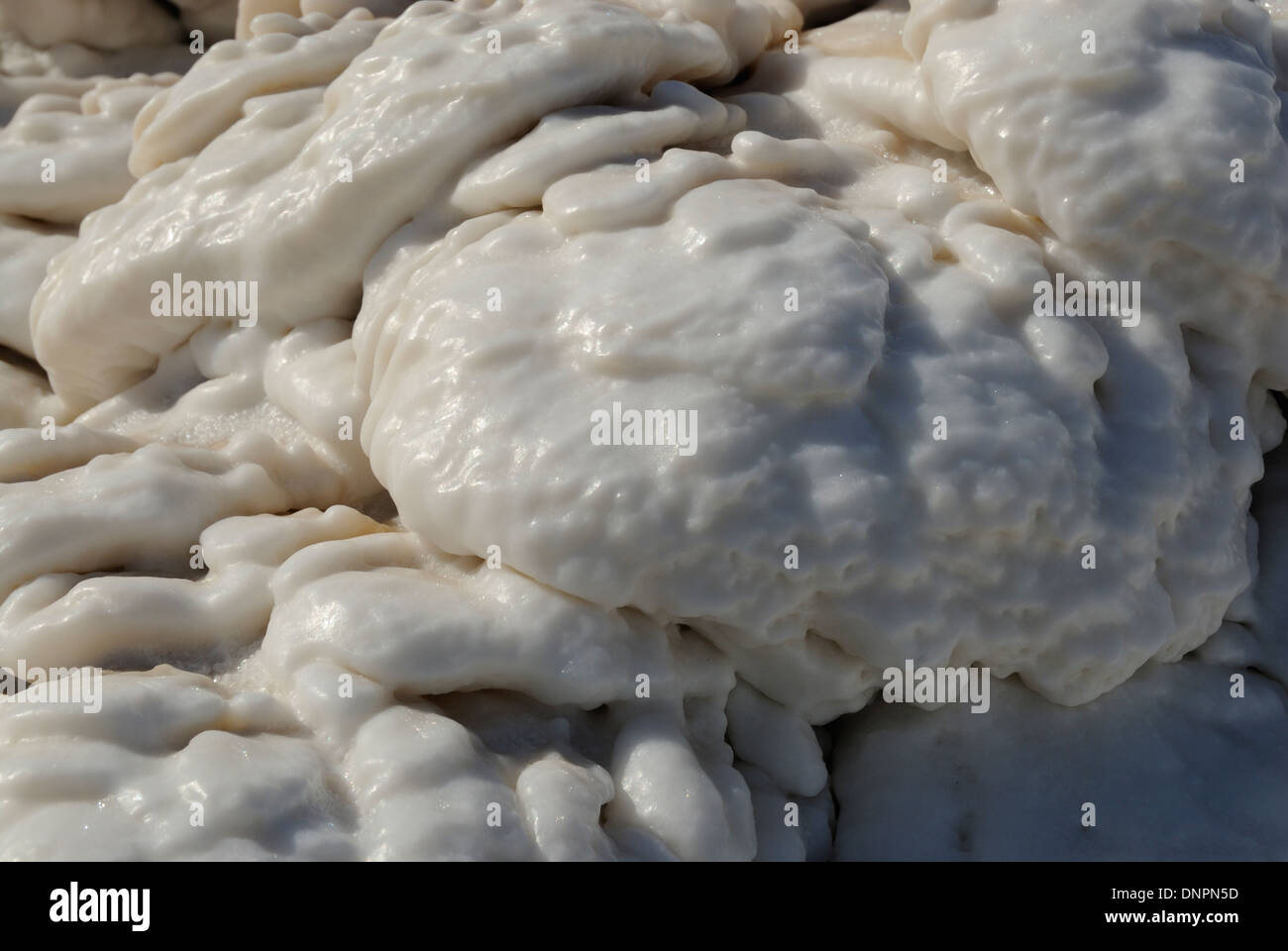 Sea of salt dried by the sun on the shores of Lake Assal, Djibouti Stock Photo