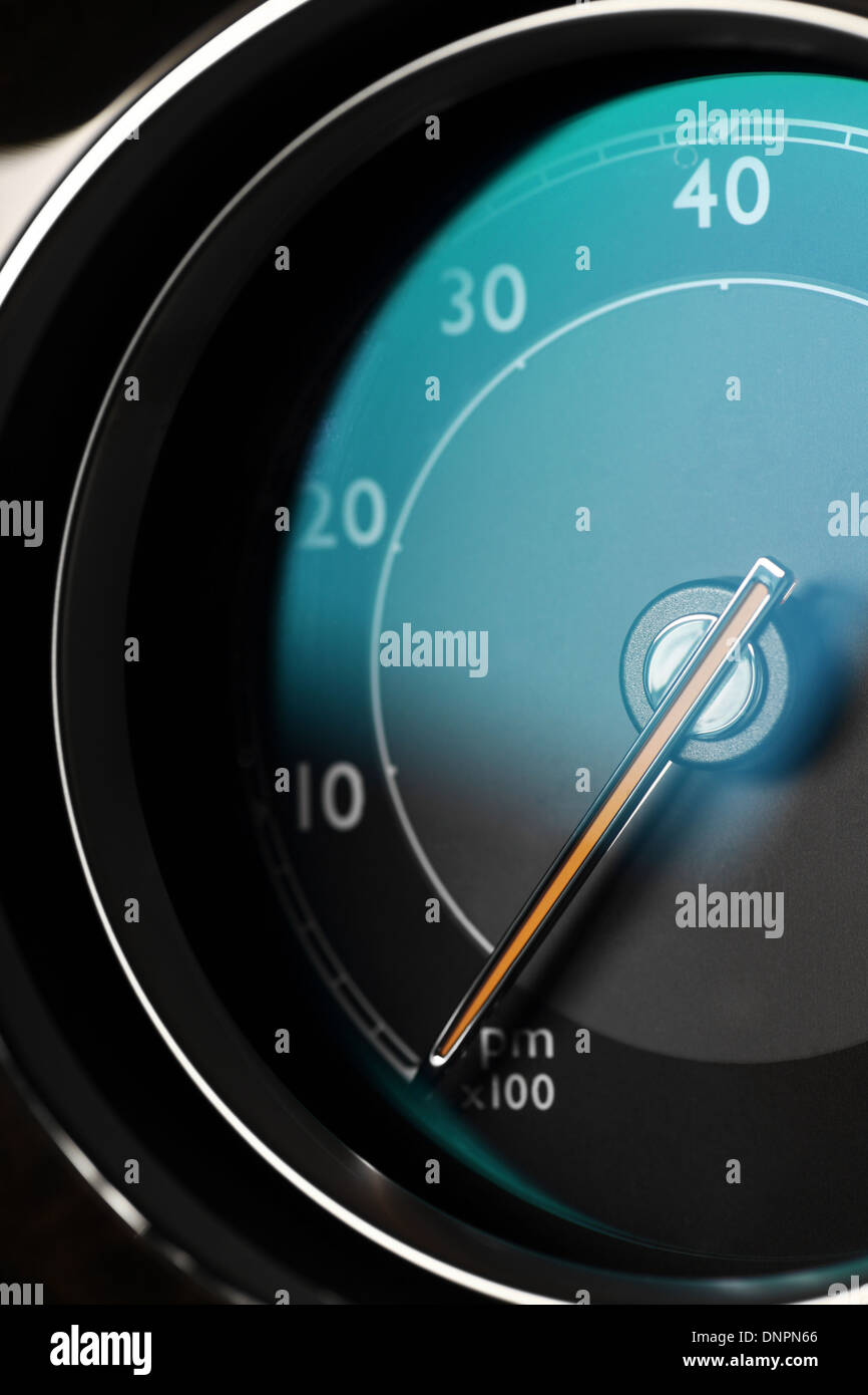 Detail of a tachometer in a car Stock Photo Alamy