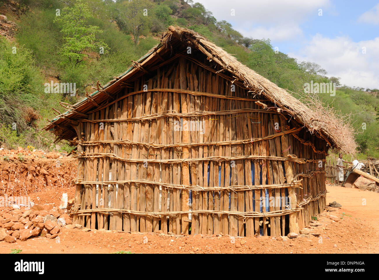 Big Djiboutian hut in a village in northern Djibouti, Horn of Africa Stock Photo