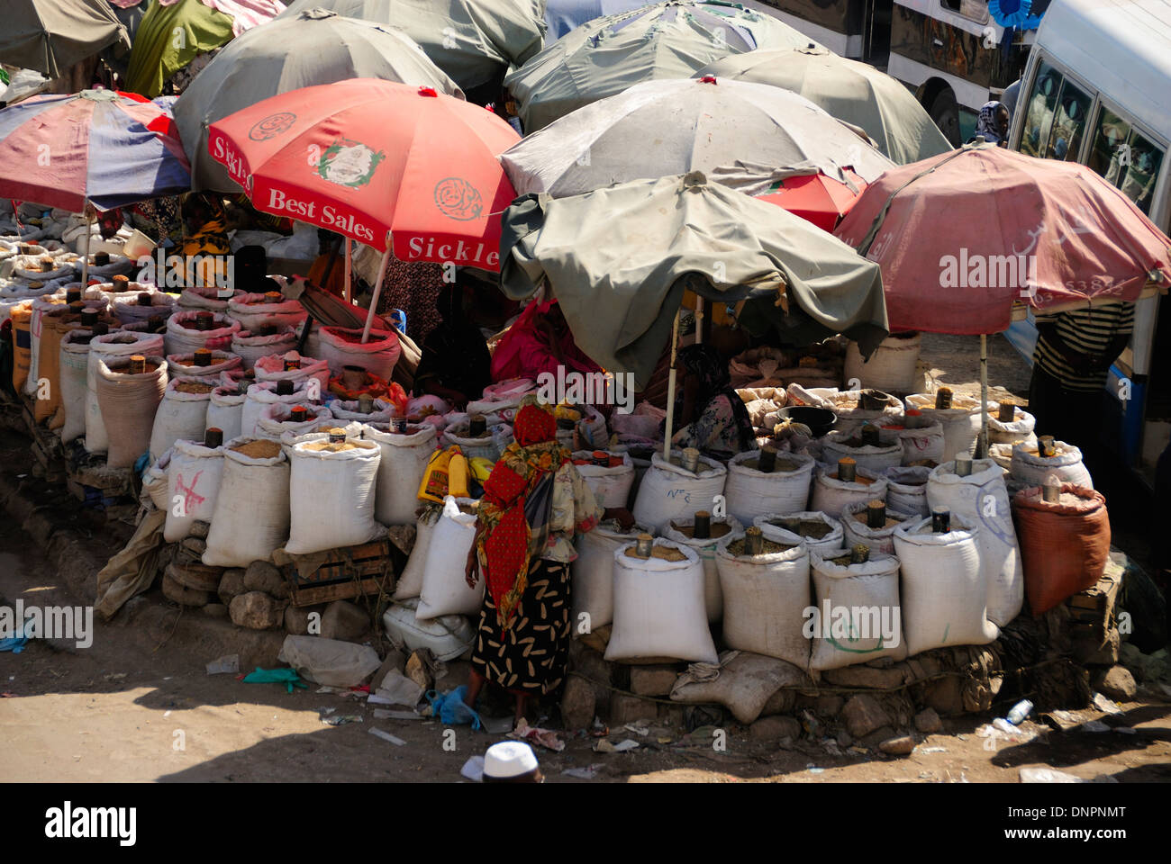 The market place Rimbaud in downtown of Djibouti city, Djibouti, Horn of Africa Stock Photo