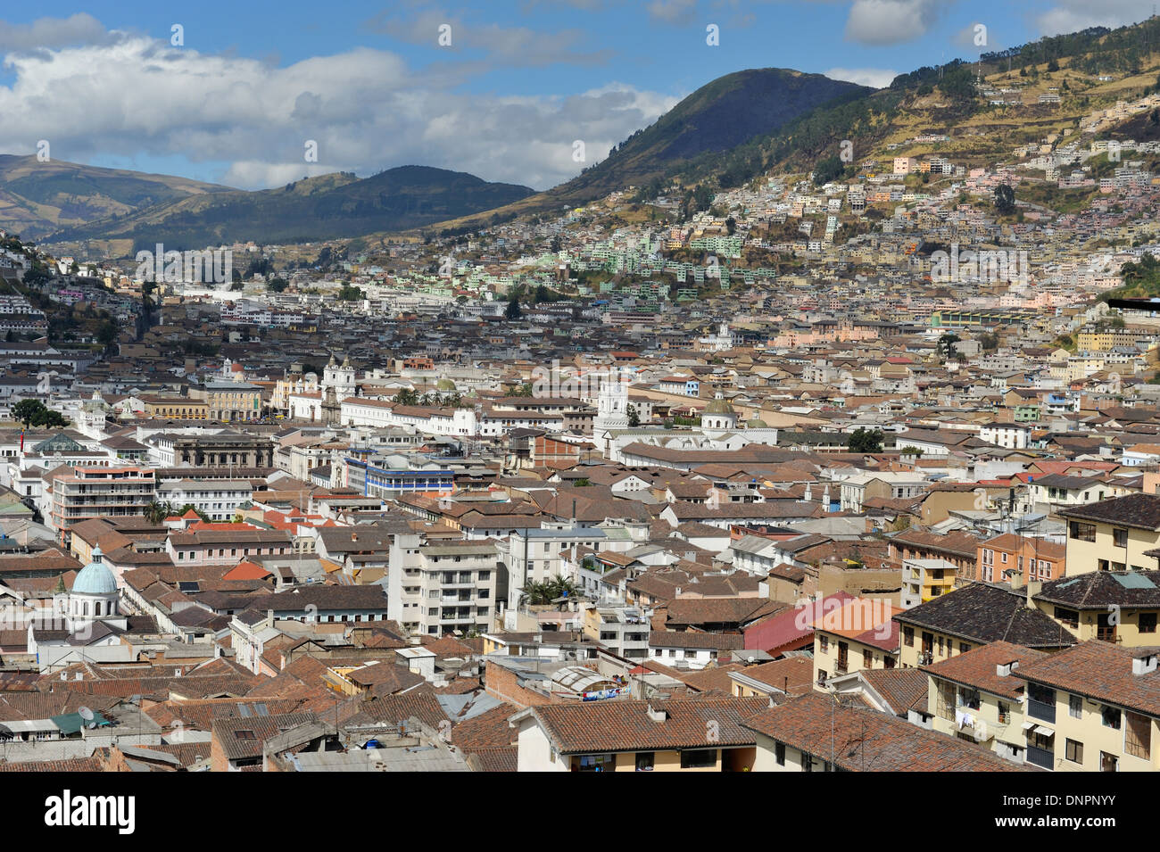 Downtown of Quito city, capital of Ecuador Stock Photo