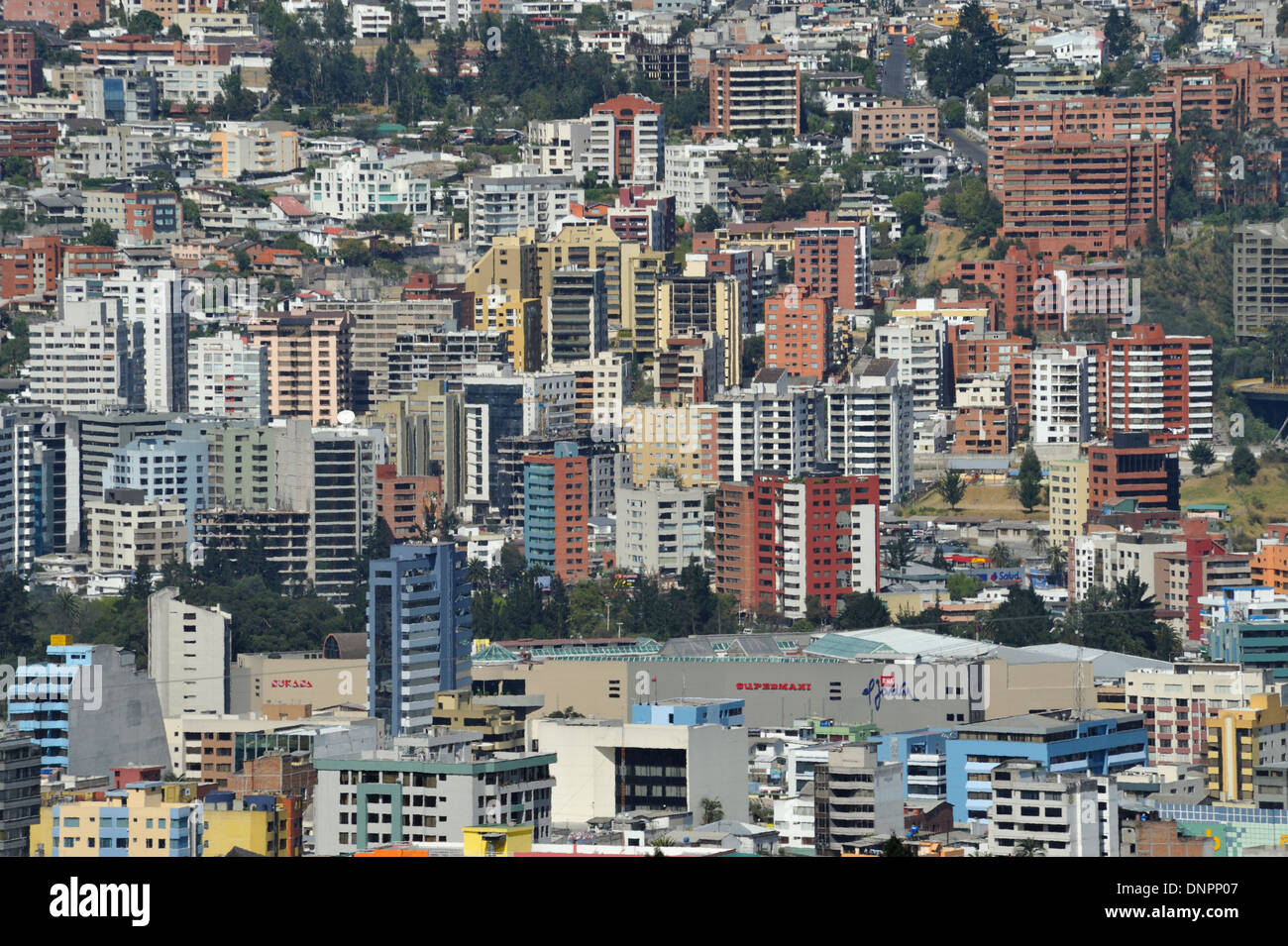 Colorful buildings of Quito city, capital of Ecuador Stock Photo