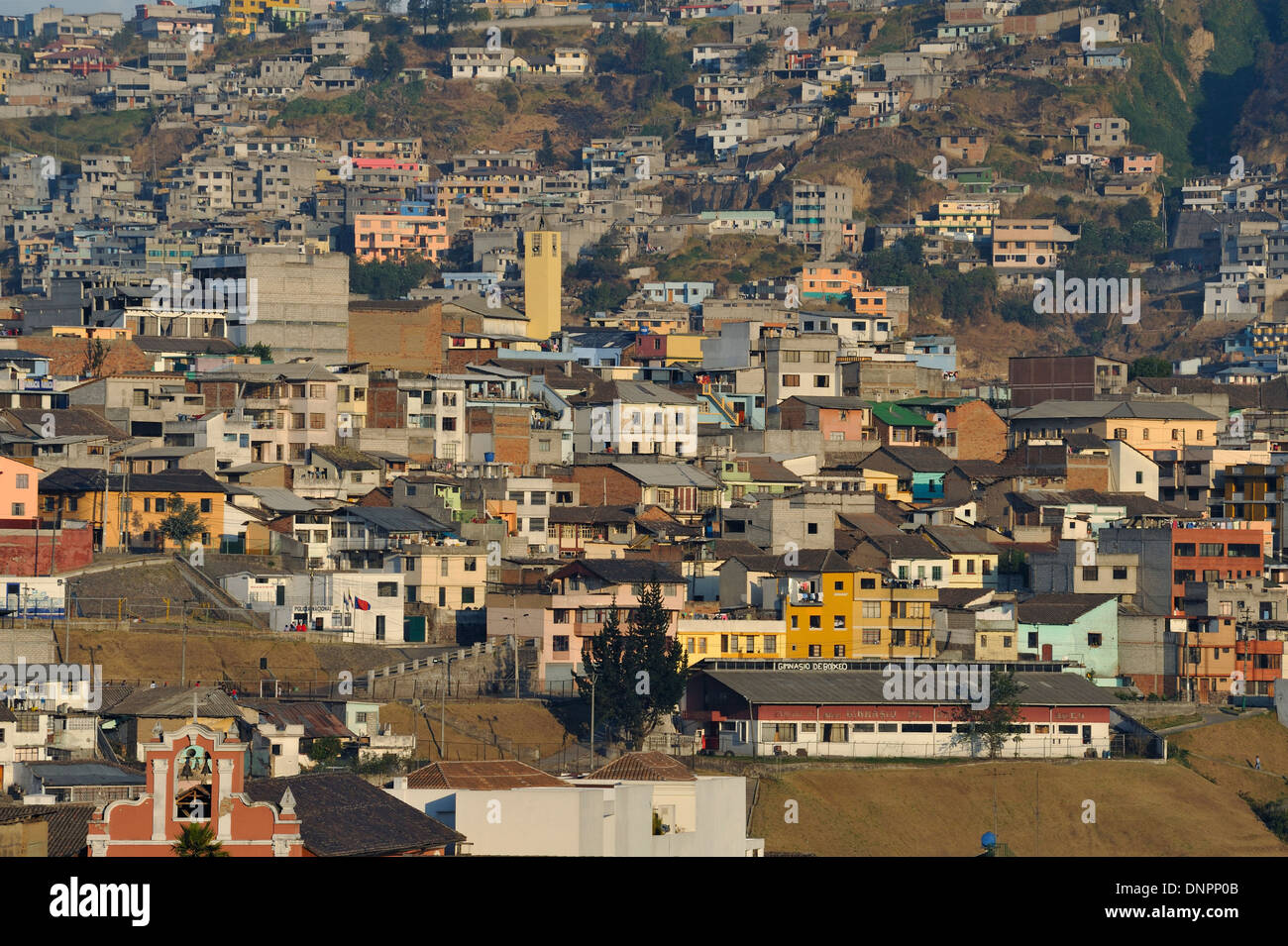 Colorful buildings of Quito city, capital of Ecuador Stock Photo