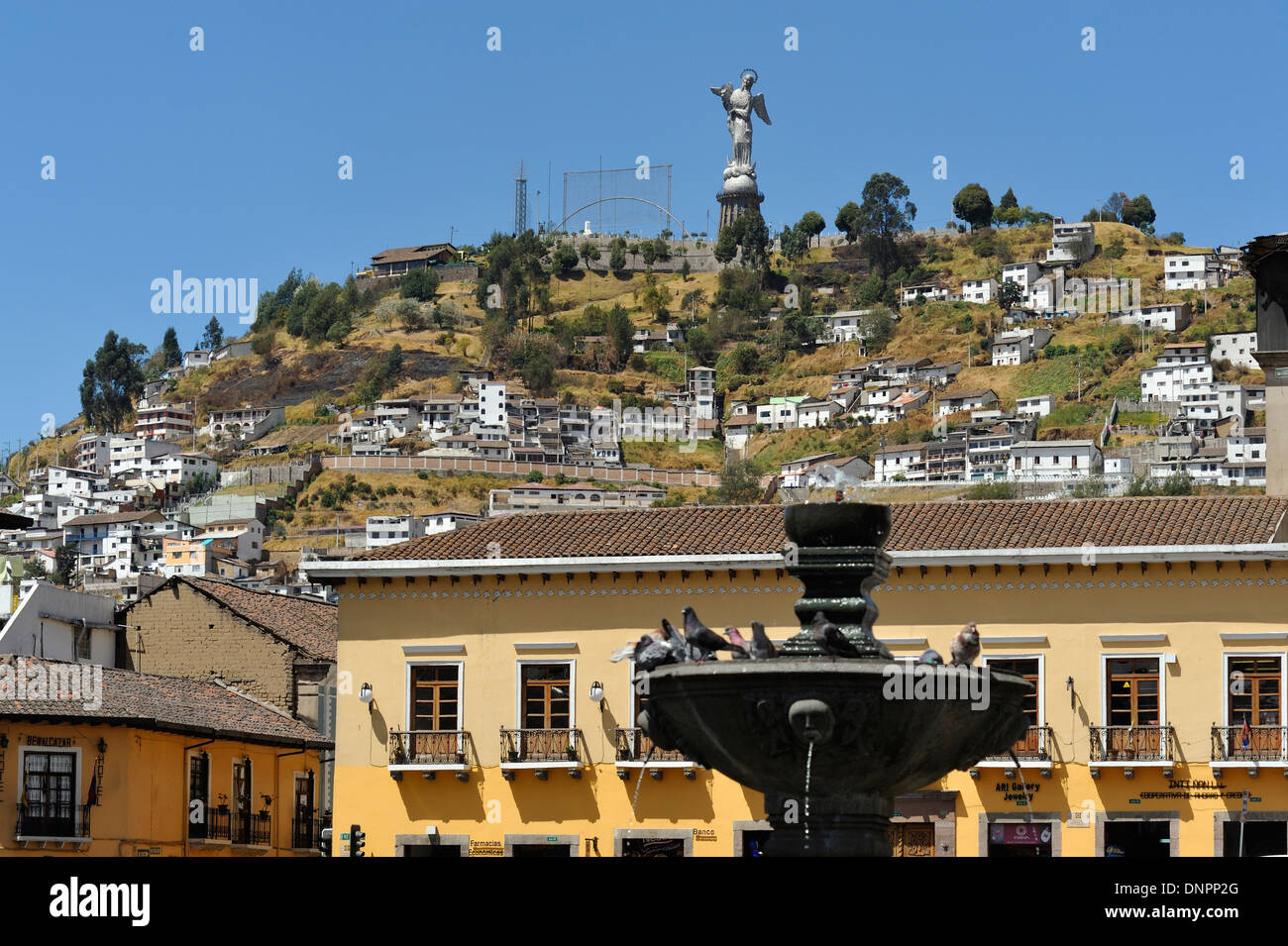 Virgin of El Panecillo, Quito city, capital of Ecuador Stock Photo
