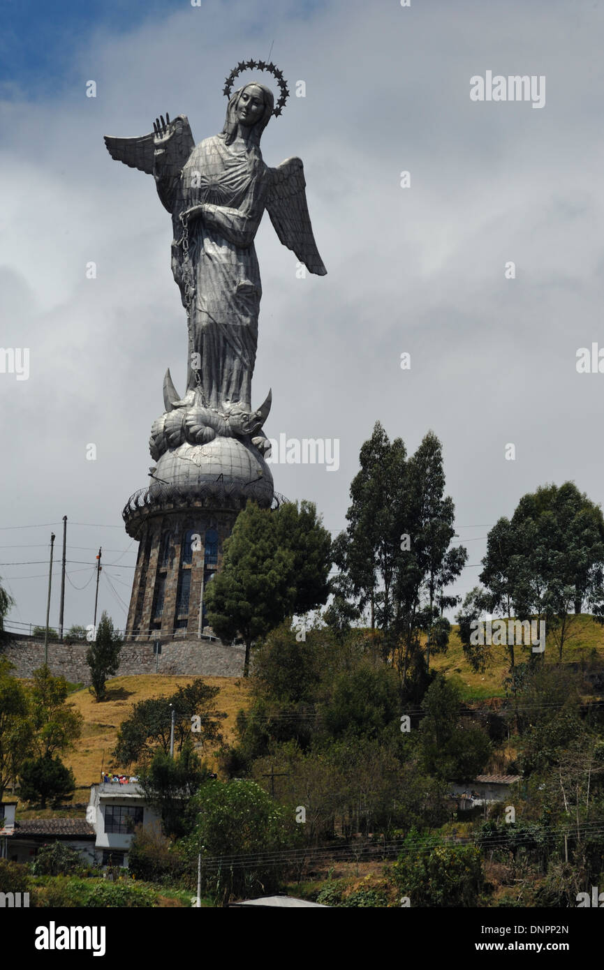 Virgin of El Panecillo, Quito city, capital of Ecuador Stock Photo