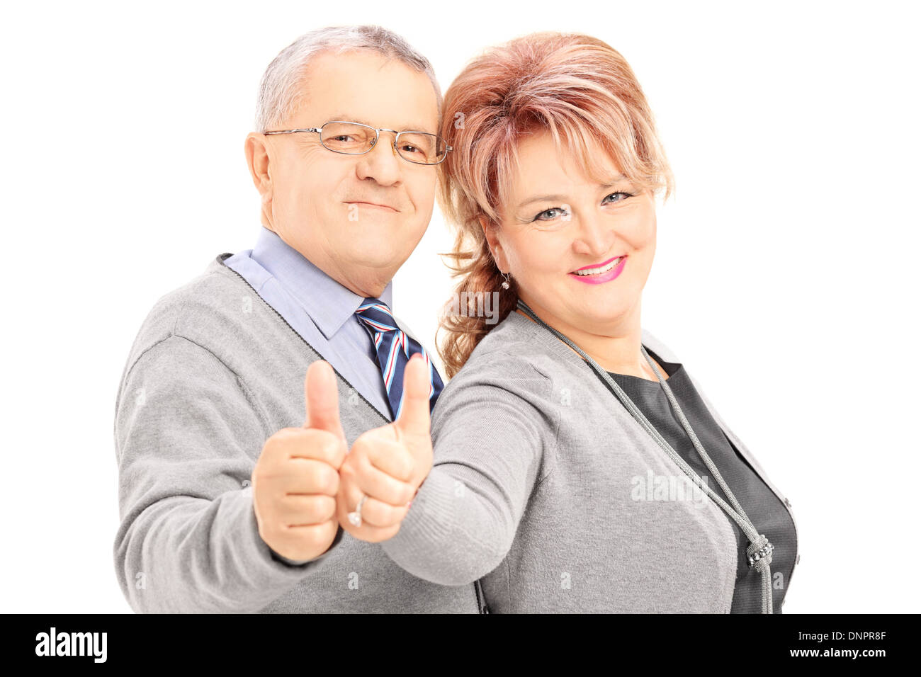 Mature woman giving thumbs up hi-res stock photography and images - Alamy