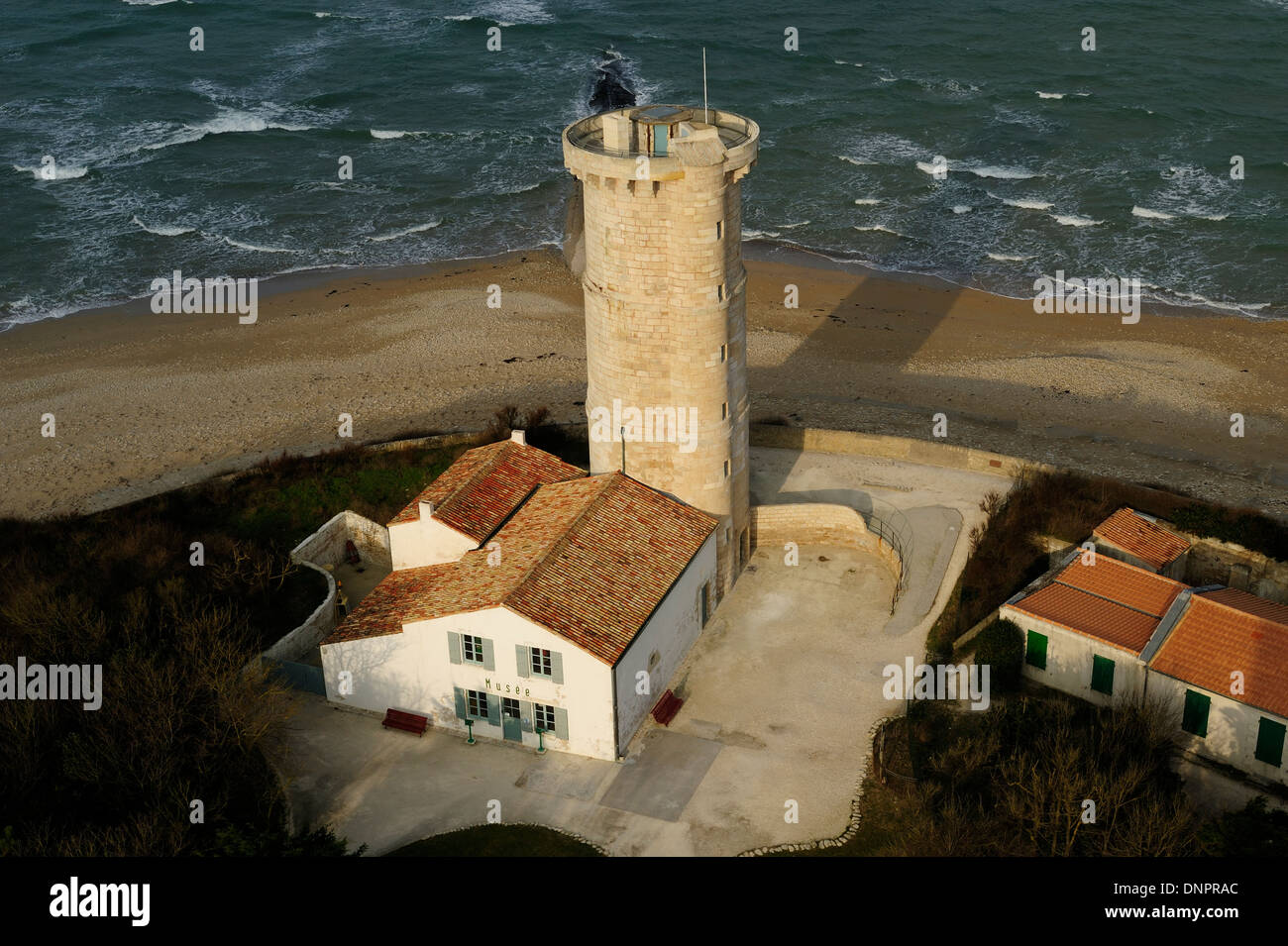 Gravure Originale Phare Et Baleines - École Française XXe, île De Ré, Technique Eau-forte