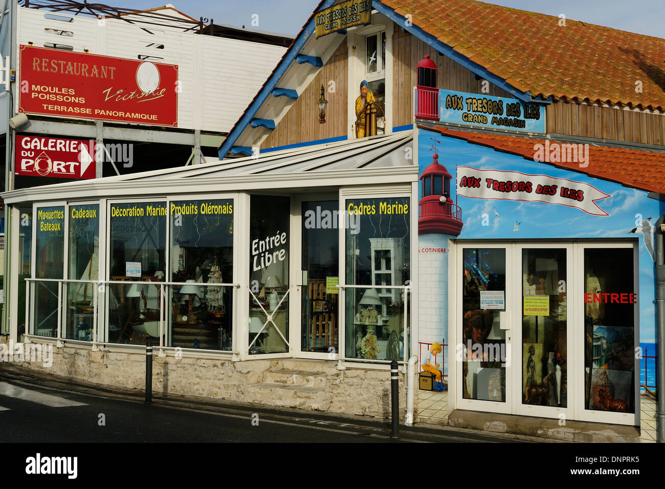 Sea articles store in the commune of la Côtinière in Charente-Maritime, France Stock Photo
