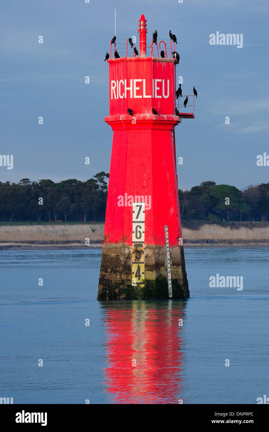 Richelieu tag showing boats entry in La Rochelle port in Charente-Maritime, France Stock Photo