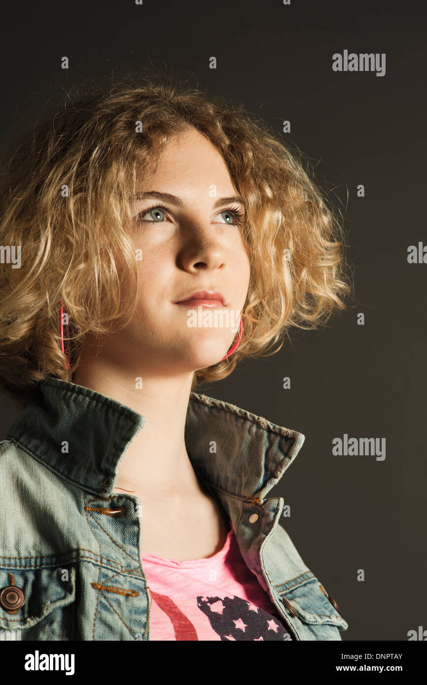 Head and Shoulders Portrait of Teenager, Studio Shot Stock Photo - Alamy