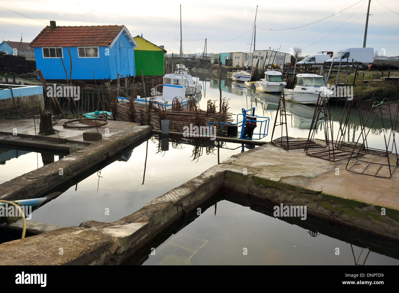 Typical oyster farming village in MarennesOléron area in Charente