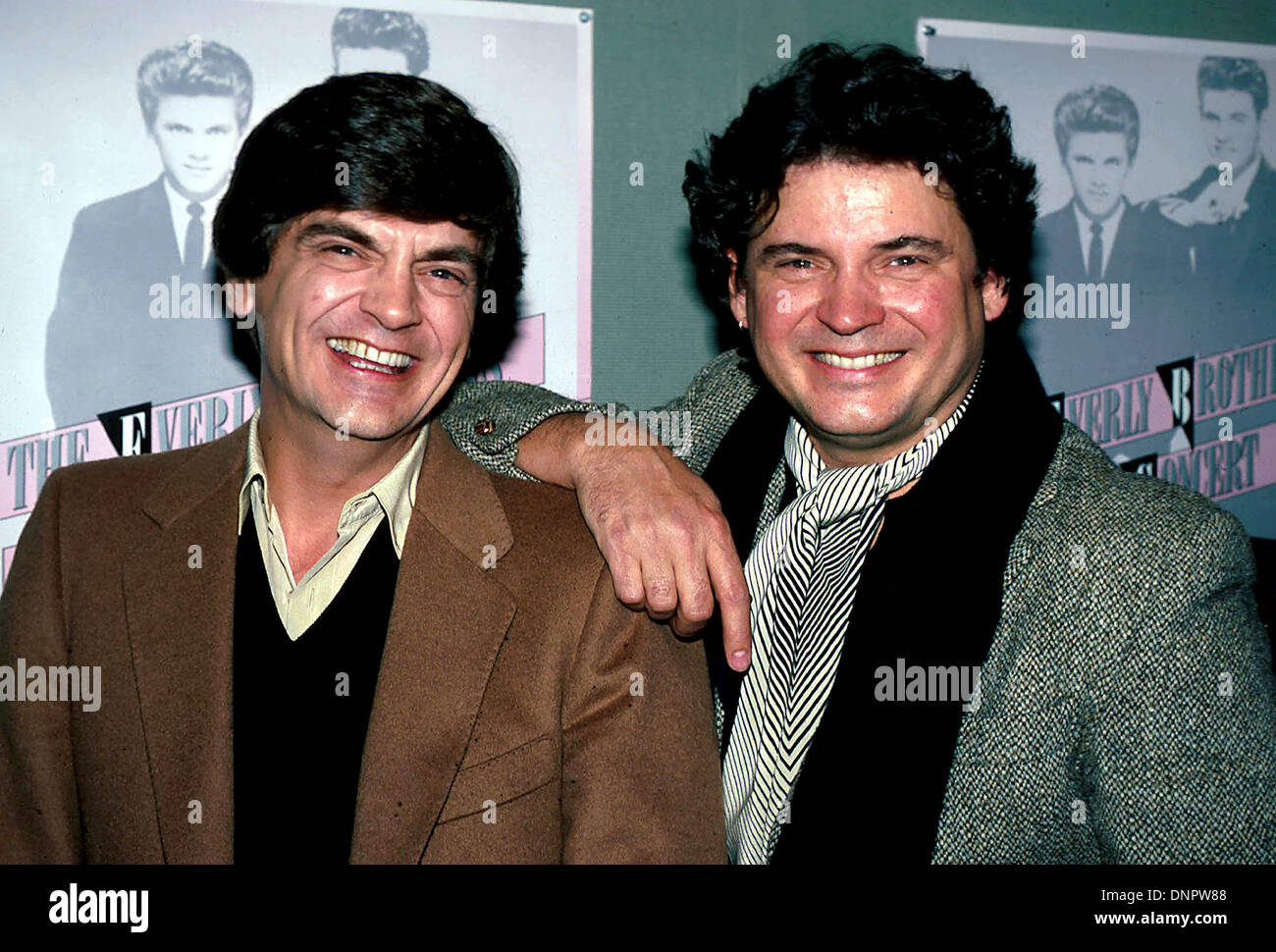 Burbank, California, USA. 3rd Jan, 2014. Phil Everly, who with his brother Don, made up the musical duo The Everly Brothers, died Friday from chronic obstructive pulmonary disease. He was 74 years old. PICTURED: 1984 - PHIL and DON EVERLY, the Everly Brothers. Credit:  Globe Photos/ZUMAPRESS.com/Alamy Live News Stock Photo