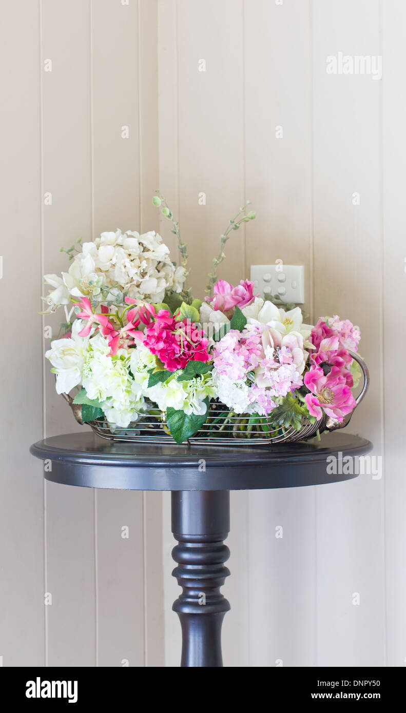 Plastic flowers with modern vase Stock Photo Alamy