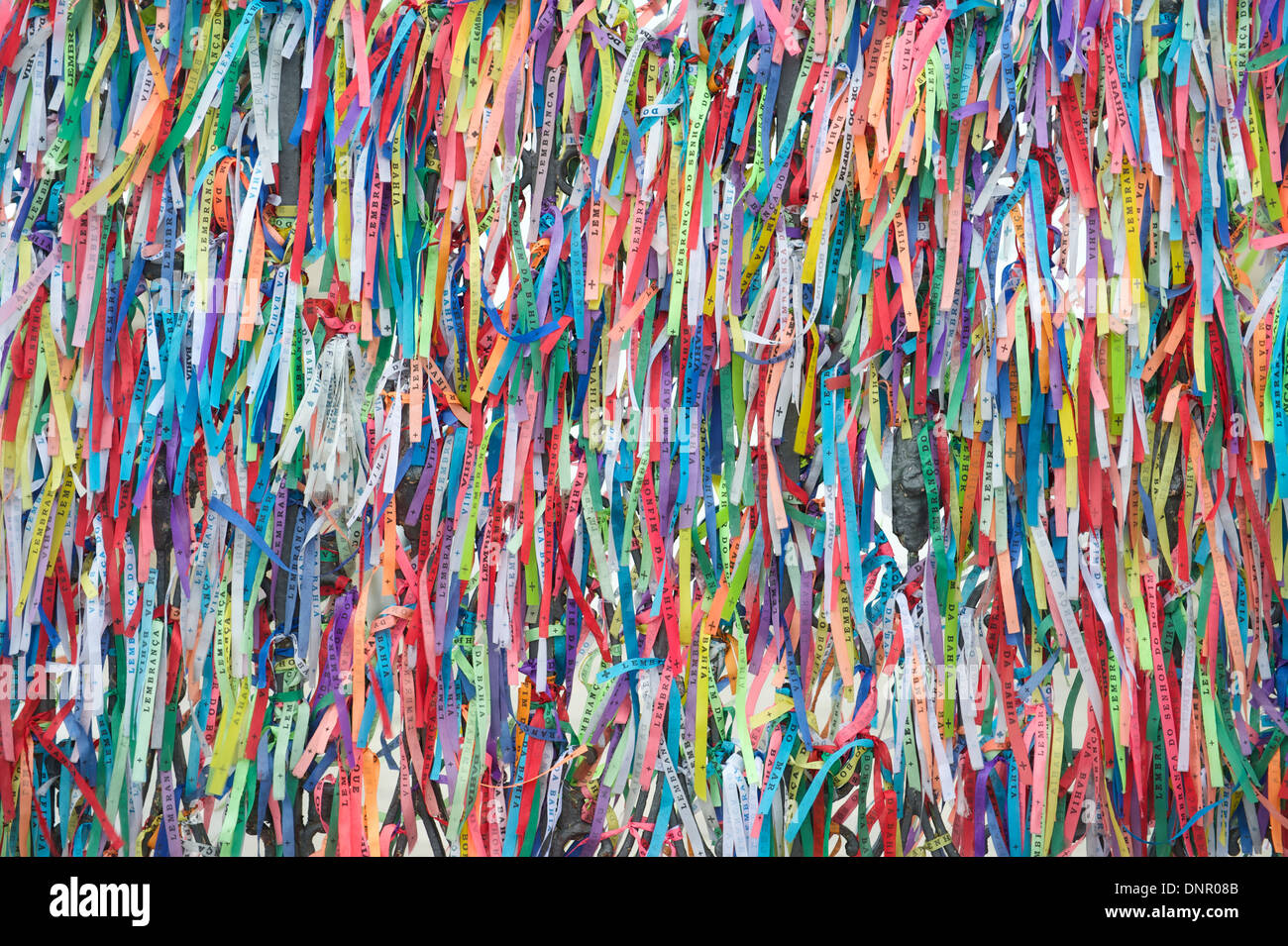 Wall of Fita do Bonfim wish ribbons from the famous Igreja Nosso Senhor