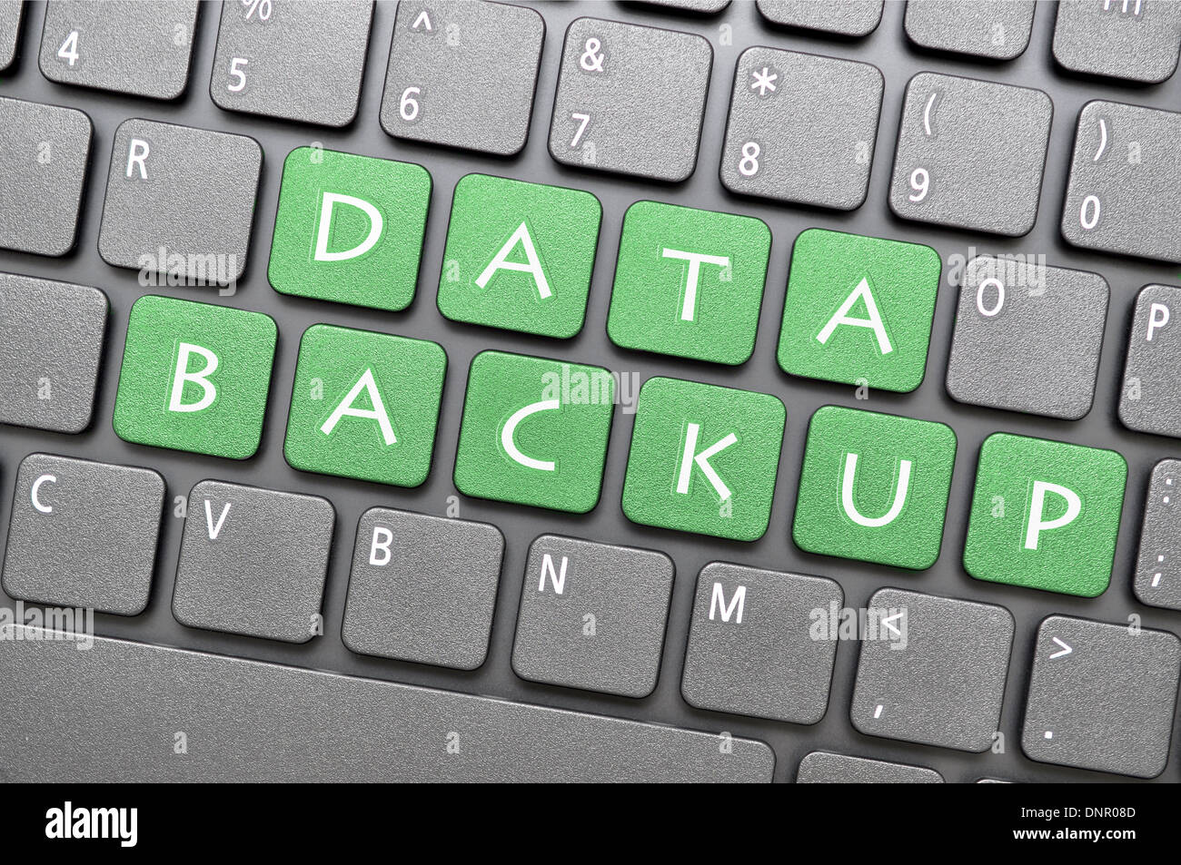 Data backup on keyboard Stock Photo