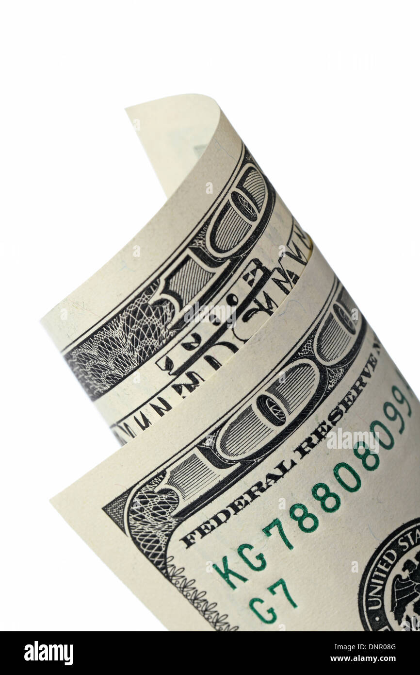 100 dollar bill rolled up hi-res stock photography and images - Alamy