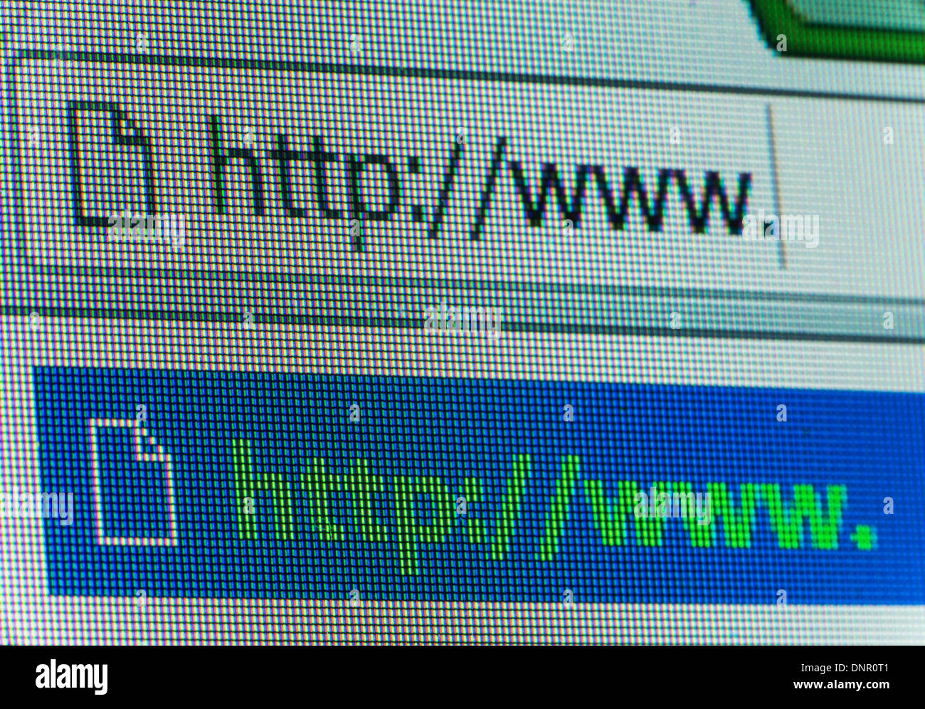 Internet browser close up Stock Photo
