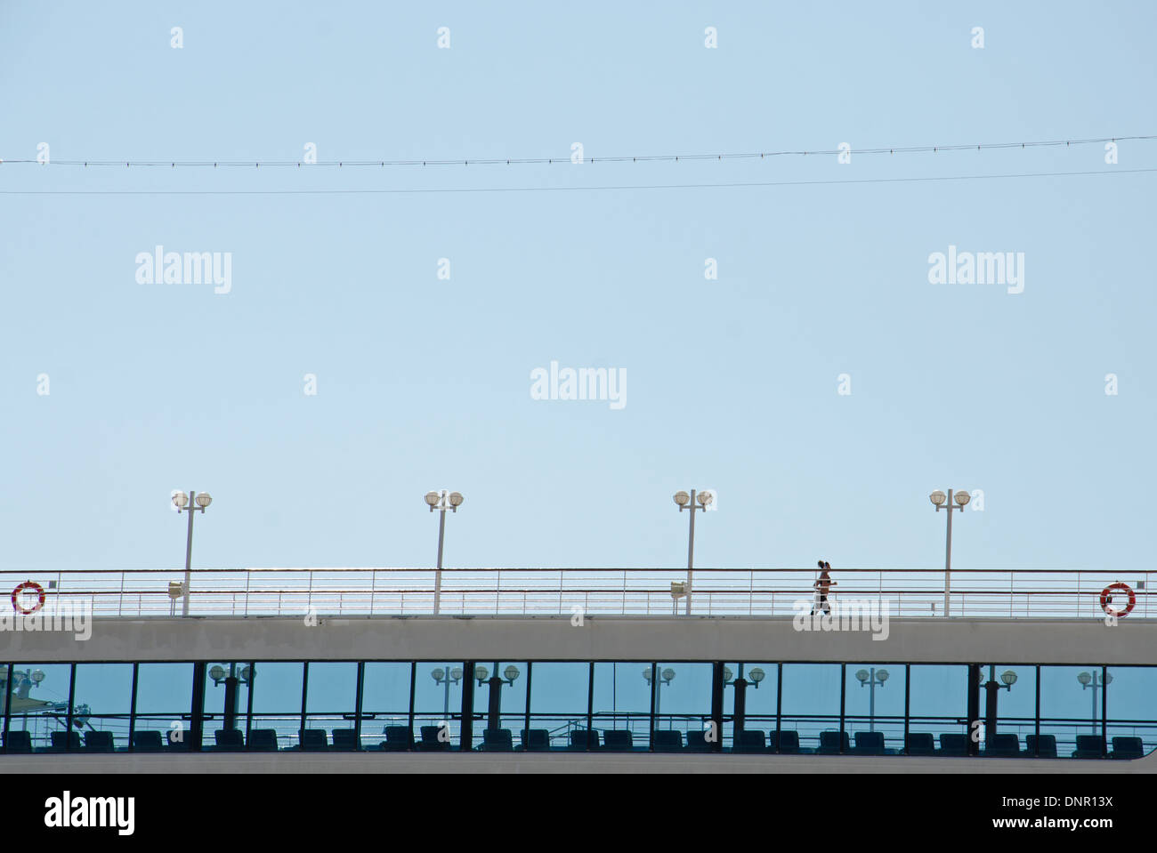 jogging on board Stock Photo