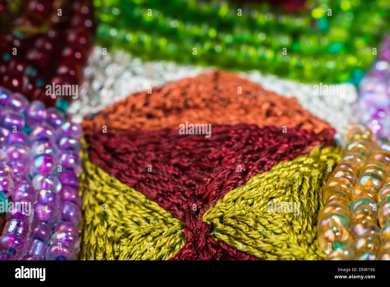 Fashion design elements on fabric. Colorful macro shot Stock Photo - Alamy