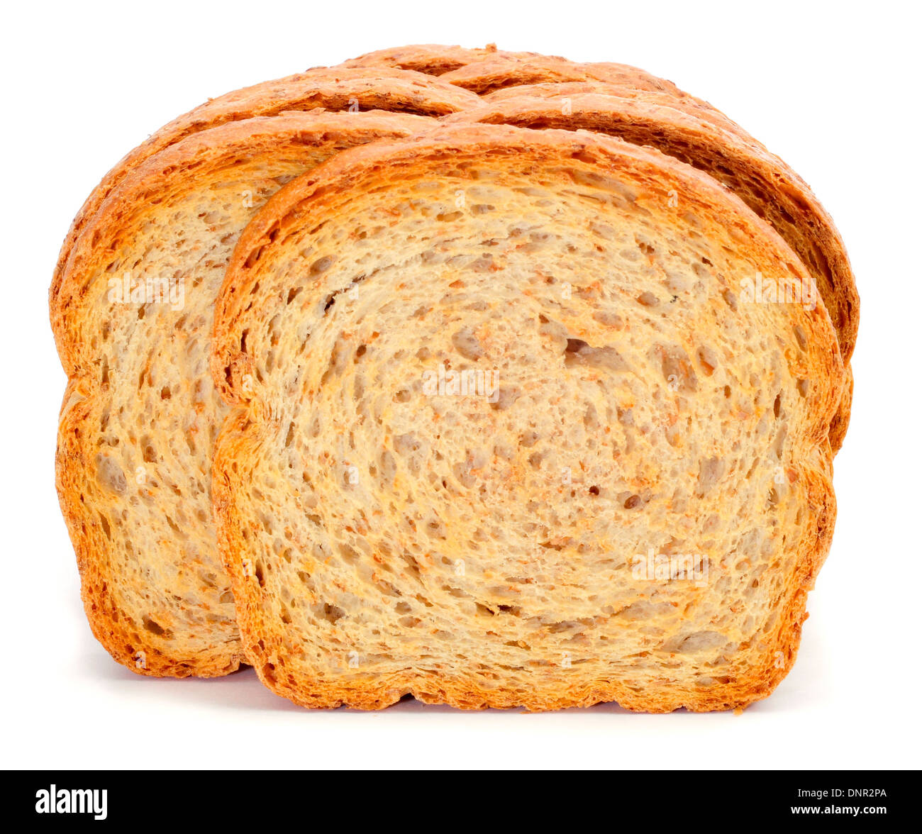 a pile of whole wheat rusks on a white background Stock Photo - Alamy