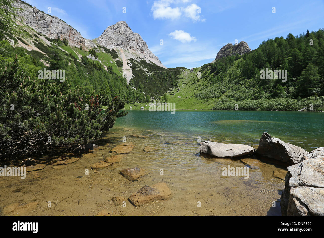 Lake Bordaglia in the Julian Alps. Forni Avoltri. Friuli Venezia Giulia. Italian Alps. Europe. Stock Photo