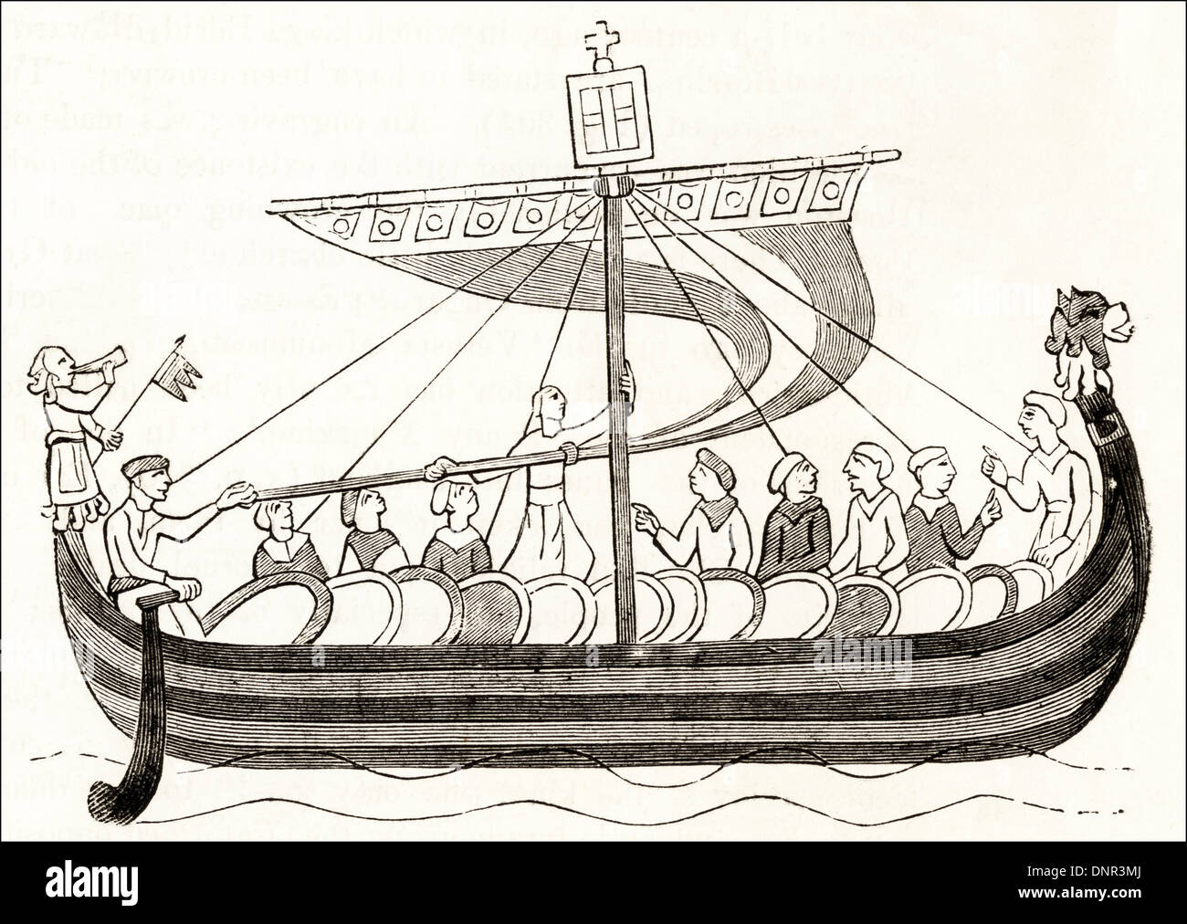 Ship from the fleet of William Duke of Normandy carrying troops for the