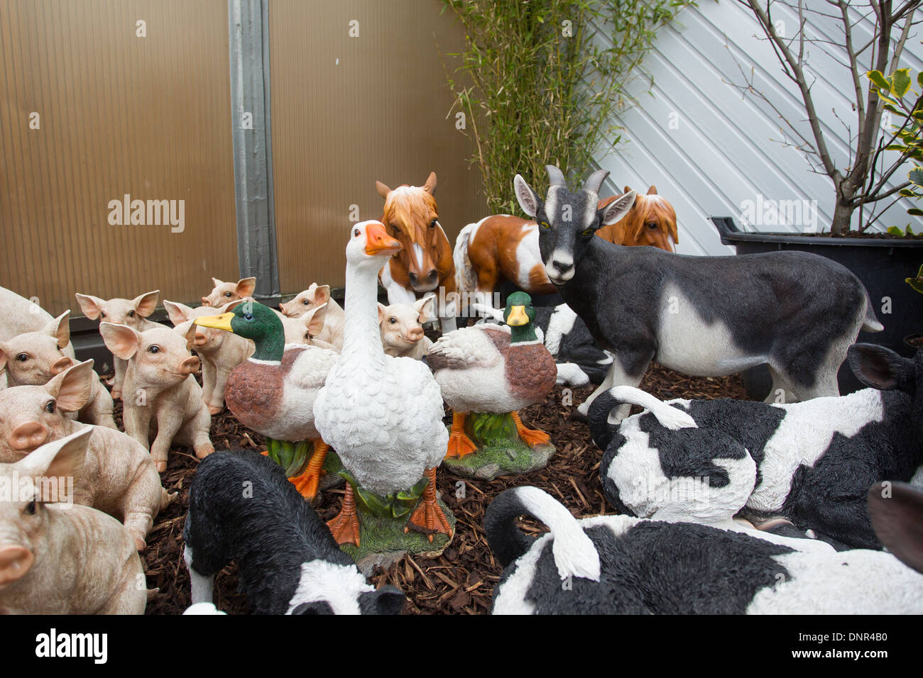 garden centre animal statues for gardens Stock Photo Alamy
