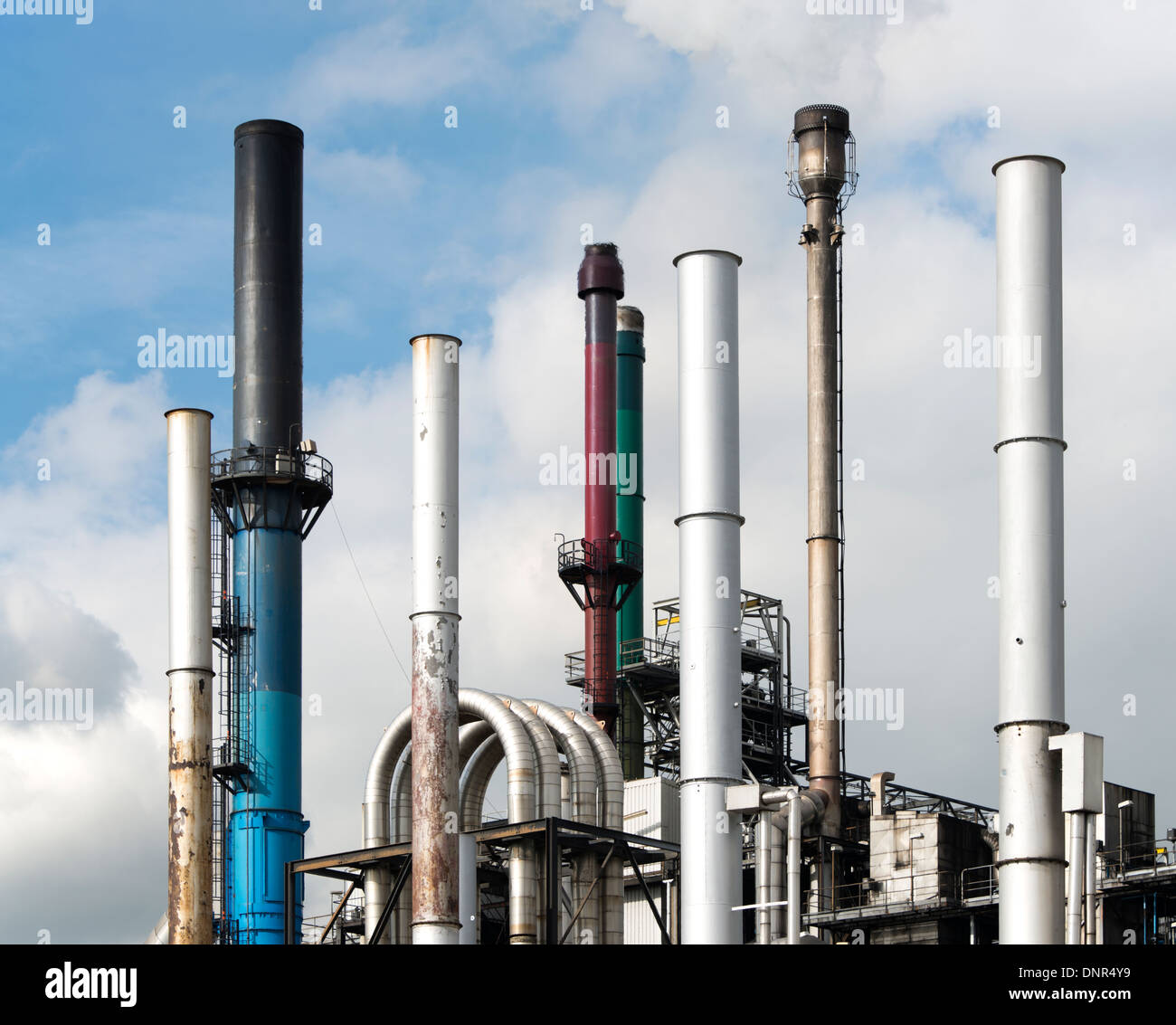 industrial chimneys in dutch industry Stock Photo Alamy