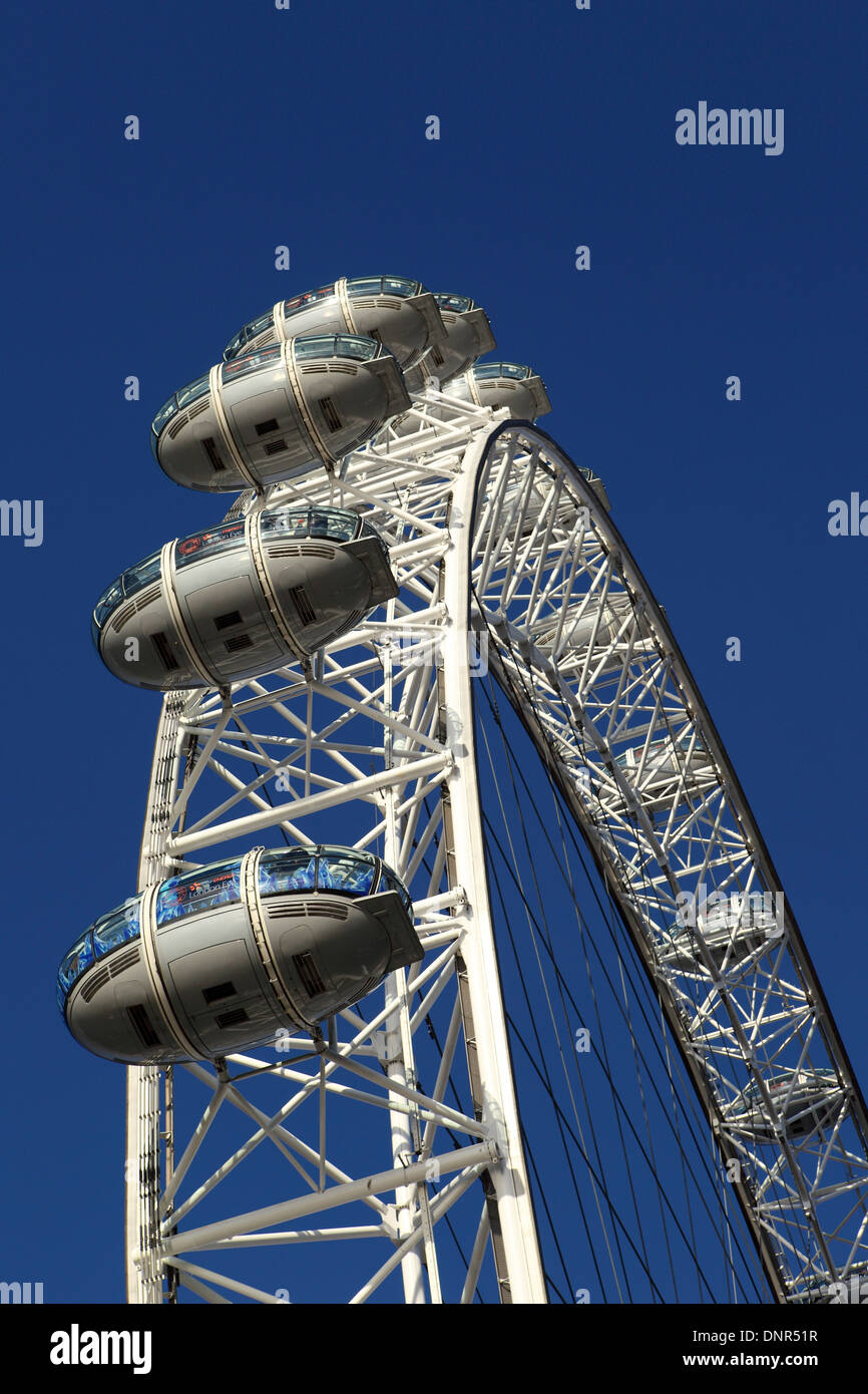 The London Eye on a sunny day in London, England. Stock Photo
